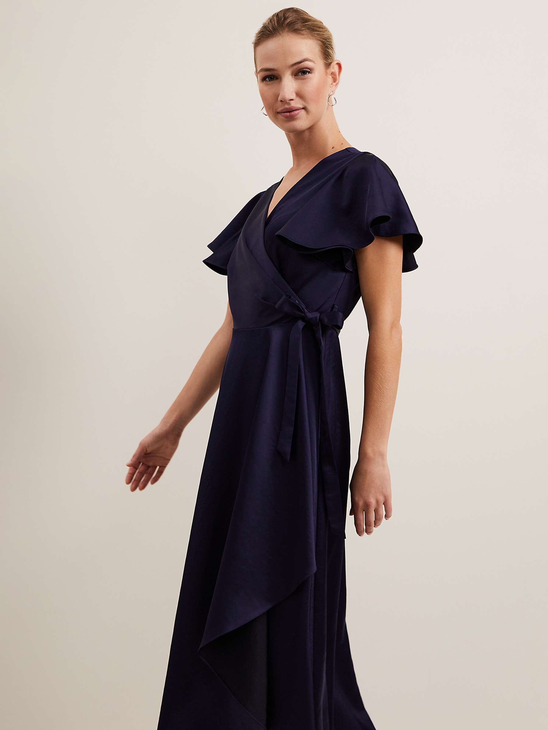 Buy Phase Eight Arabella Satin Maxi Dress, Navy Online at johnlewis.com