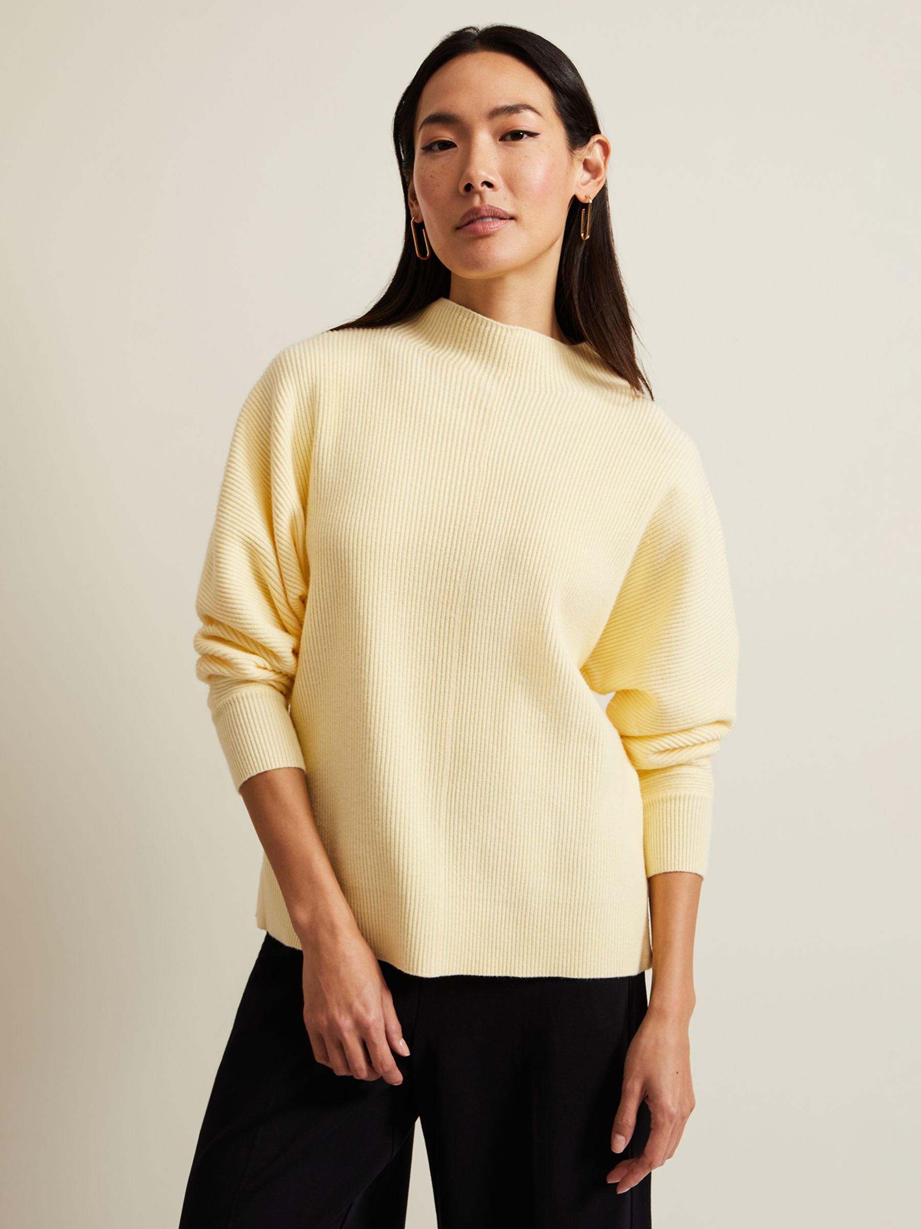 Phase Eight Hannah Funnel Neck Jumper, Yellow at John Lewis & Partners