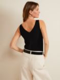 Phase Eight Jessie Ribbed Vest Top, Black