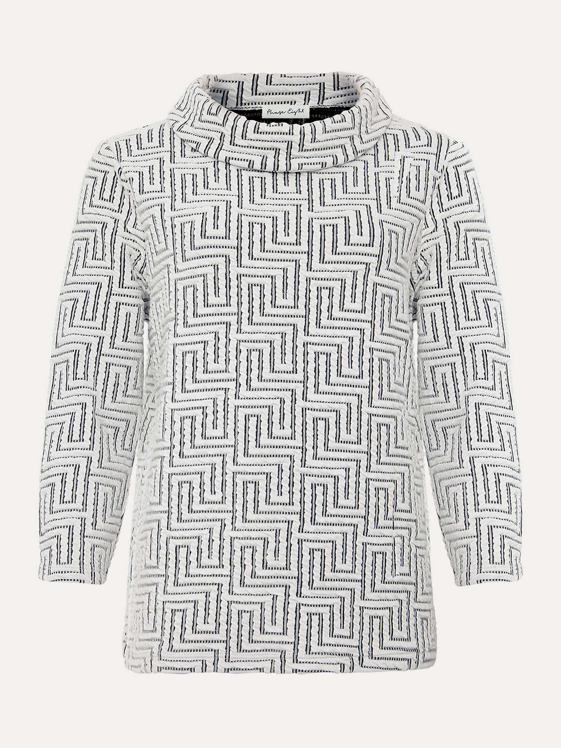 Buy Phase Eight Rena Textured Top, Ivory/Black Online at johnlewis.com