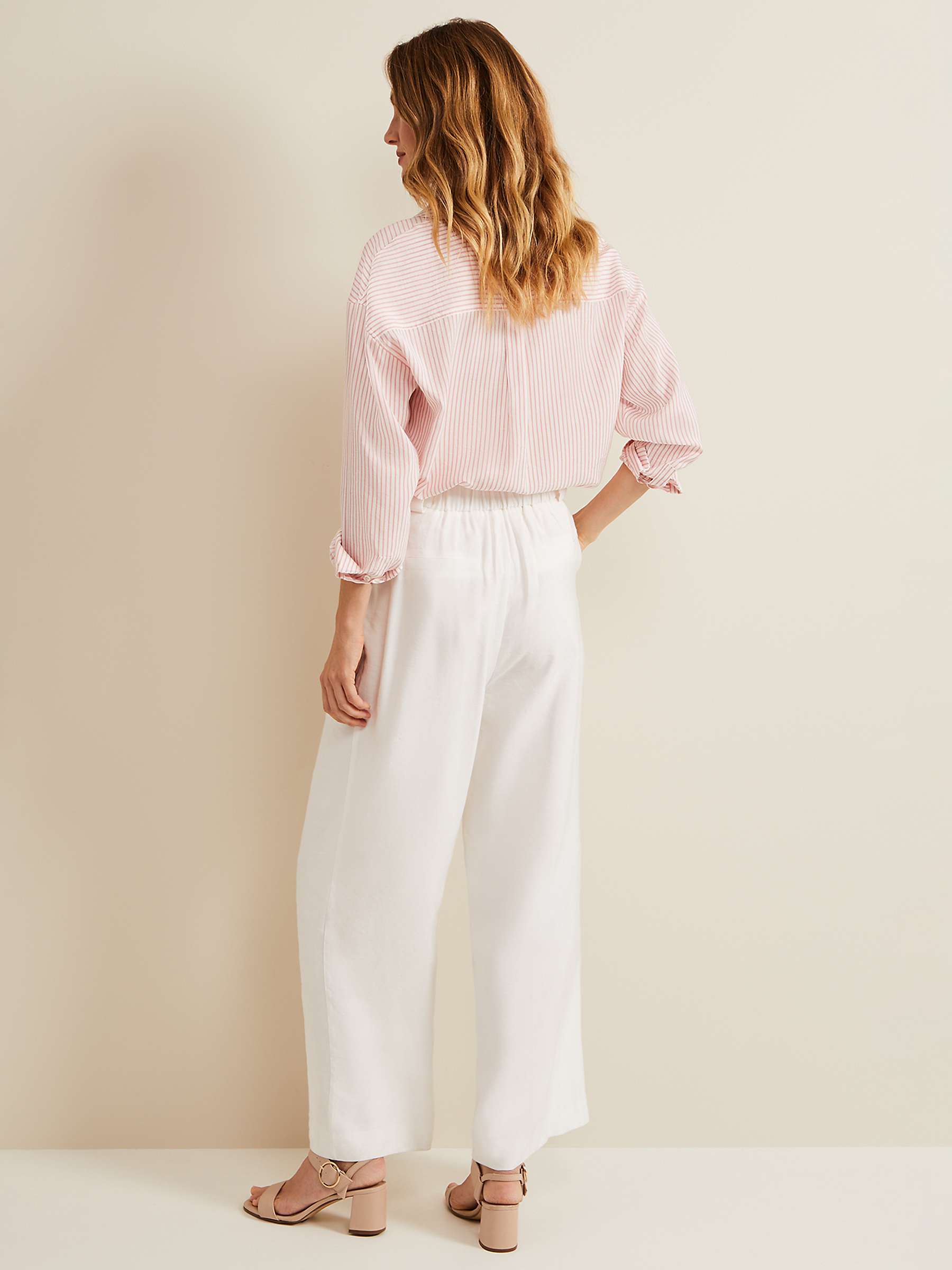 Buy Phase Eight Tyla Wide Leg Trousers, White Online at johnlewis.com