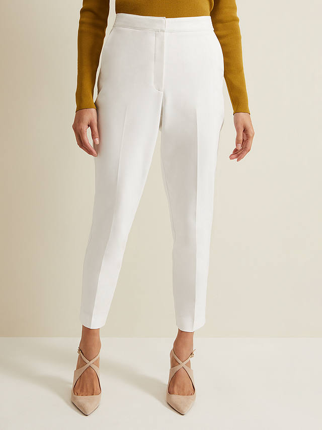 Phase Eight Ulrica Tapered Suit Trousers, White