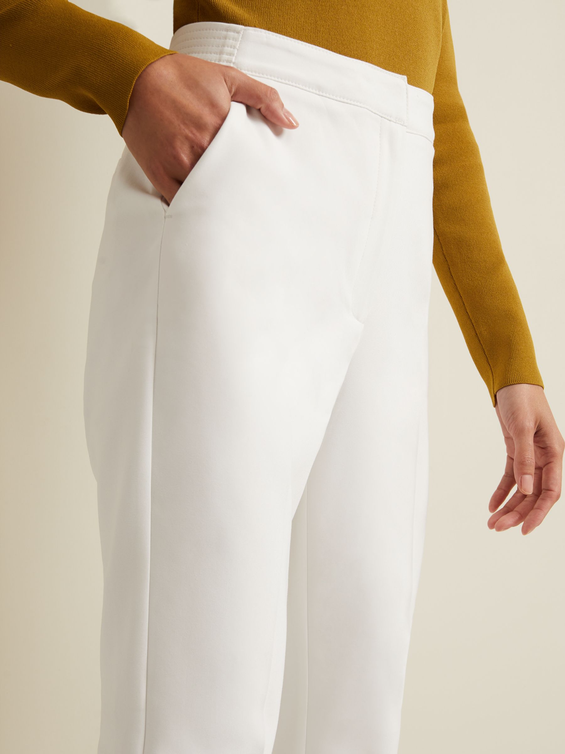 Phase Eight Ulrica Tapered Suit Trousers, White, 10