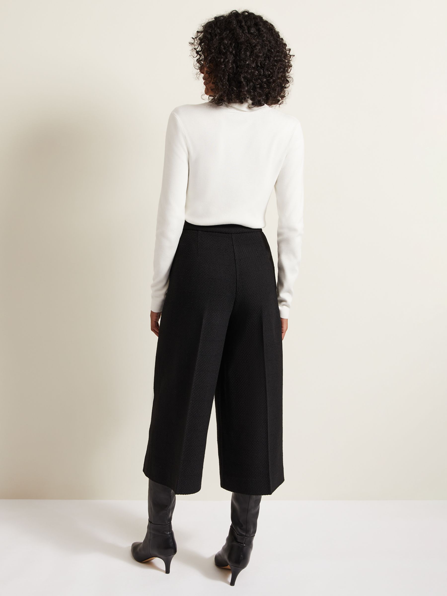 Buy Phase Eight Ripley Boucle Textured Culottes, Black Online at johnlewis.com