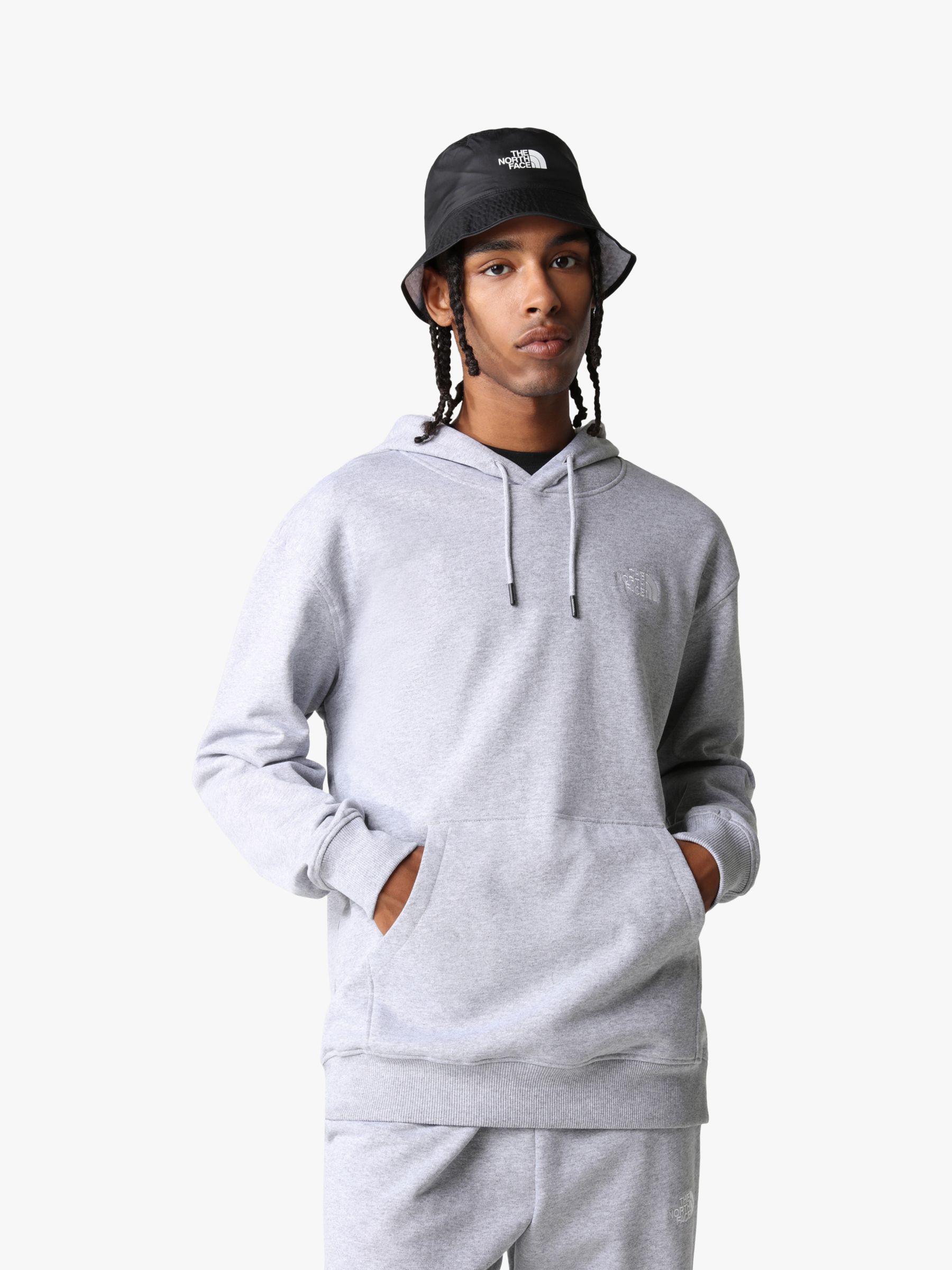 The North Face Essential Relaxed Fit Hoodie, Light Grey Heather, S
