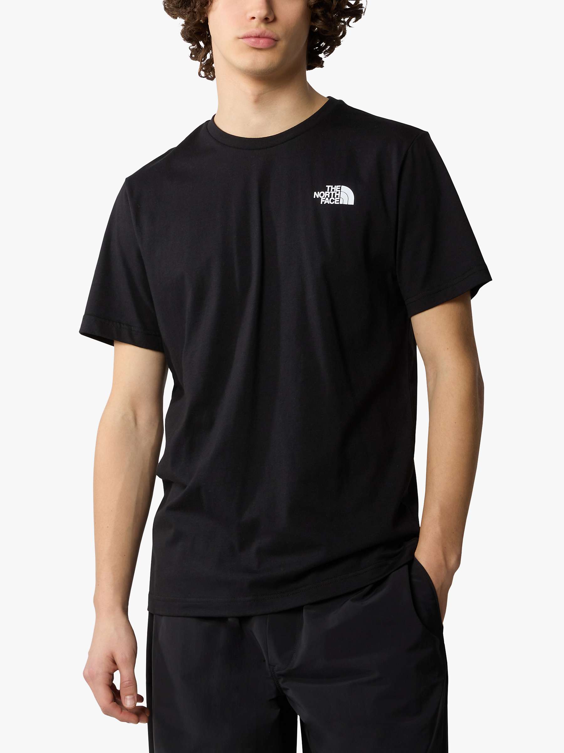 Buy The North Face Redbox Cotton T-Shirt, Black Optic/Emerald Online at johnlewis.com