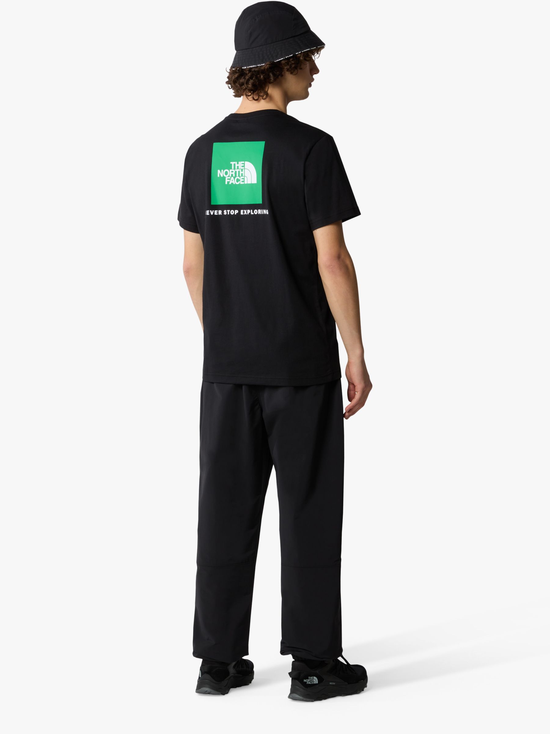 The North Face Redbox Cotton T-Shirt, Black Optic/Emerald, XL