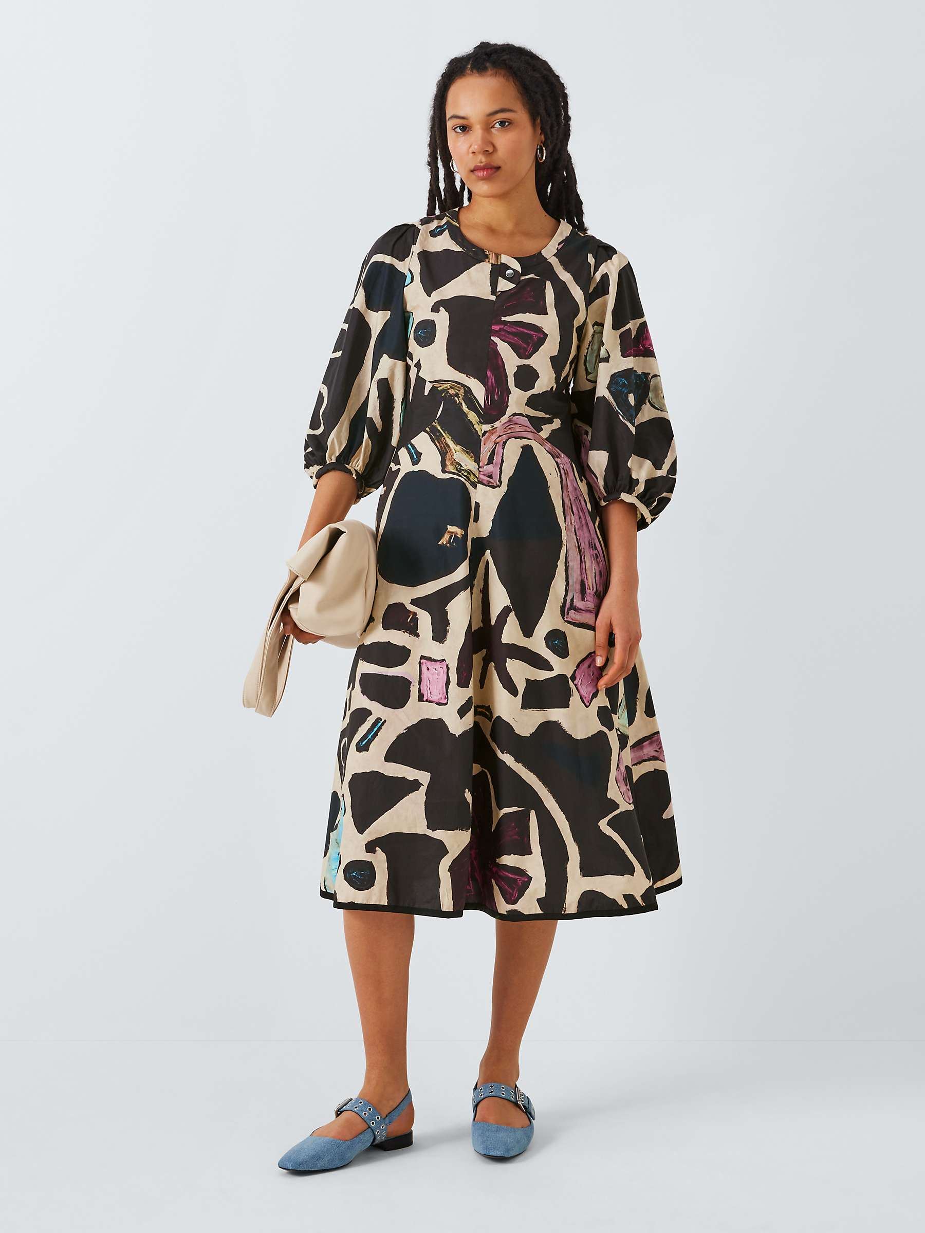 Buy Weekend MaxMara Sassari Abstract Print Dress, Beige/Multi Online at johnlewis.com