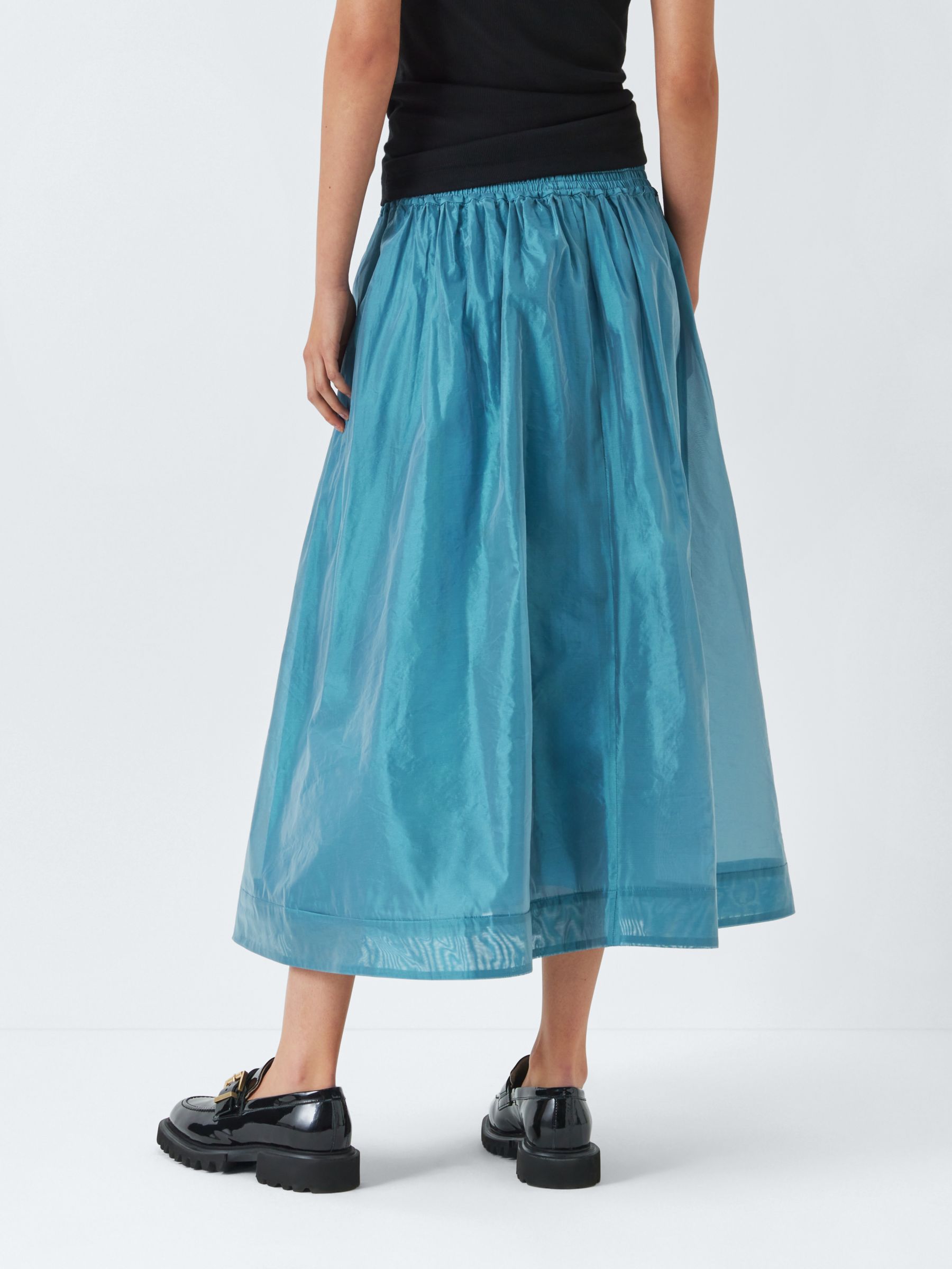 Buy Weekend MaxMara Eros Silk Midi Skirt, Light Blue Online at johnlewis.com