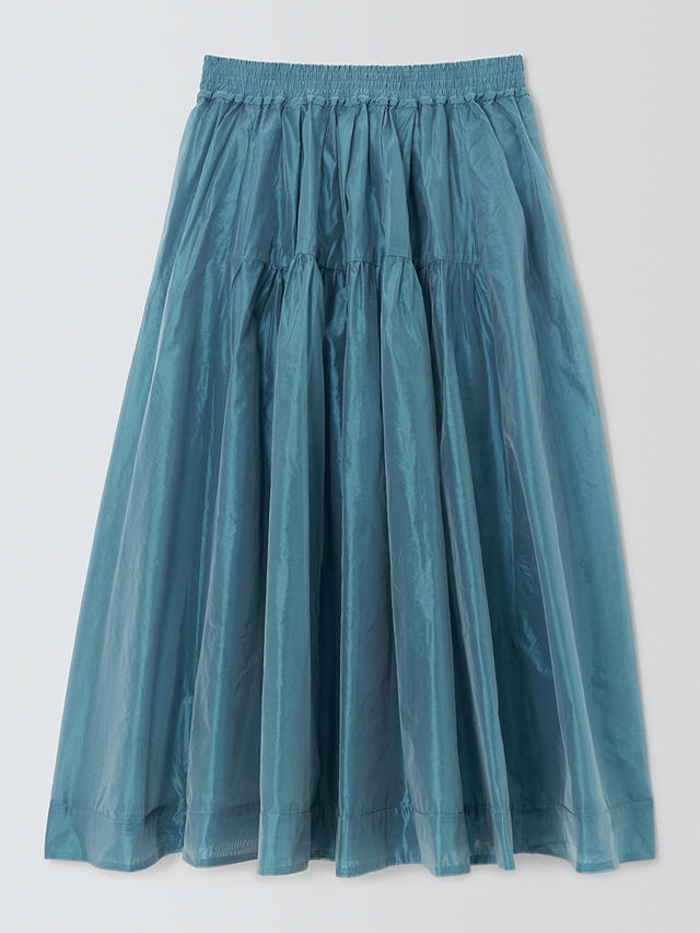 Weekend MaxMara Eros Silk Midi Skirt, Light Blue