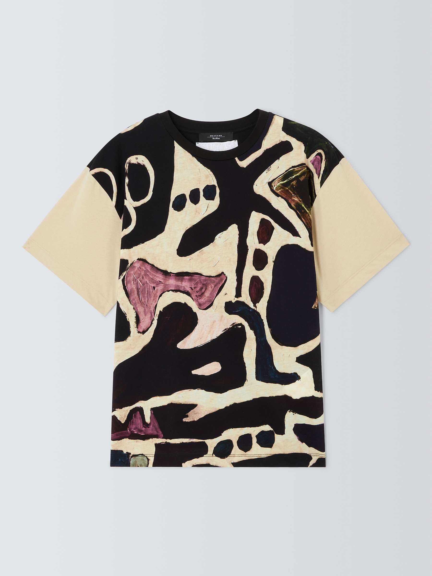 Buy Weekend MaxMara Viterbo Abstract Print T-Shirt, Beige Online at johnlewis.com