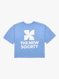 The New Society Kids' Ontario Logo T-Shirt, Lake Blue