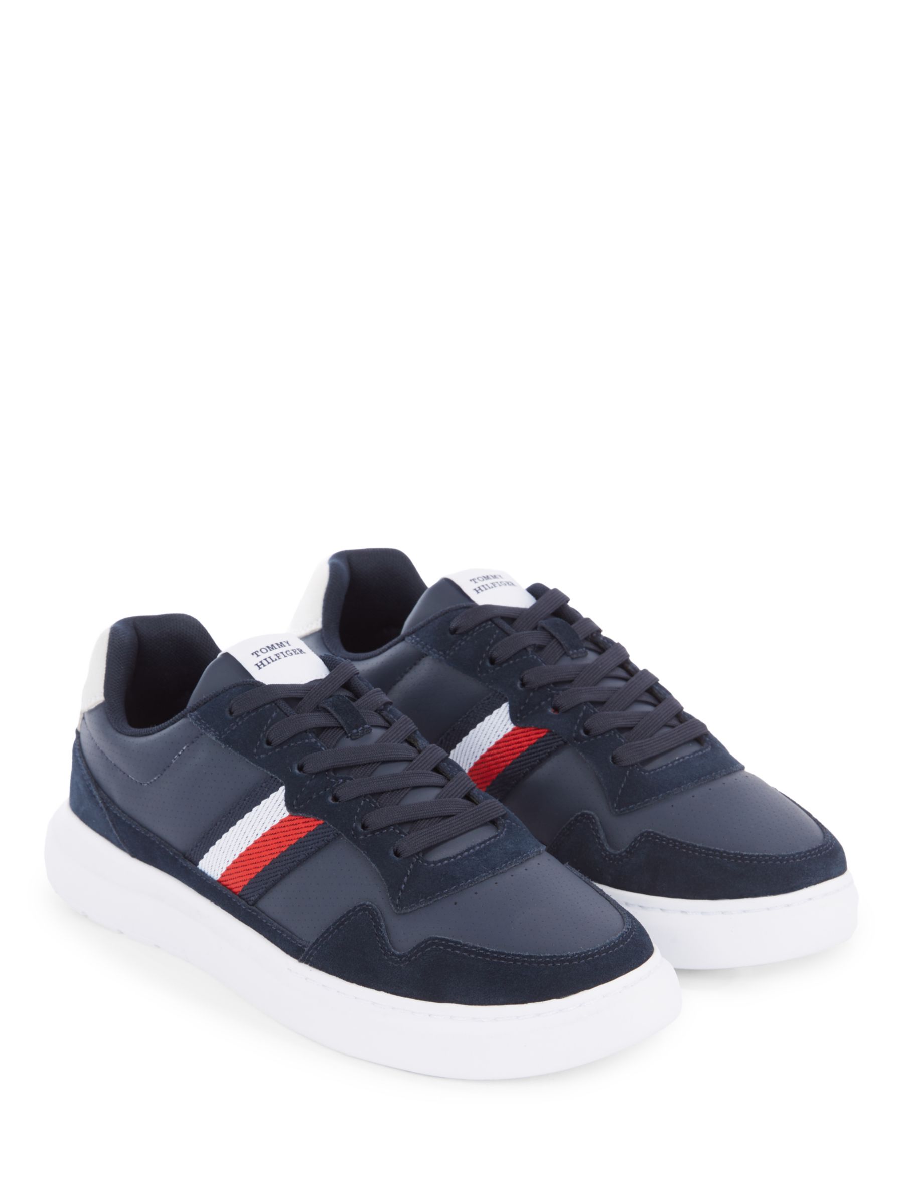 Buy Tommy Hilfiger Leather TH Trainers, Desert Sky Online at johnlewis.com