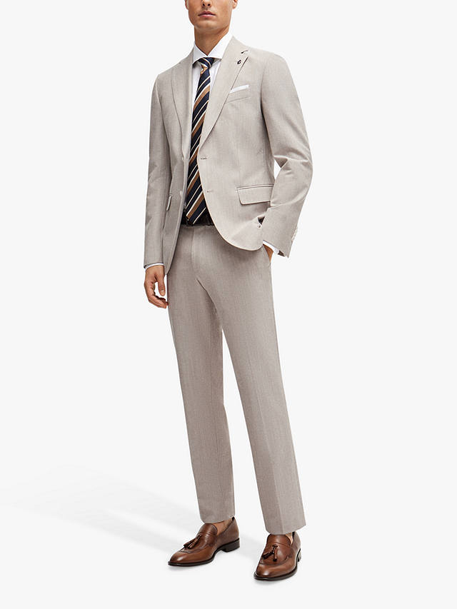 BOSS H-Hutson Wool Blend Slimt Fit Suit Jacket, Medium Beige