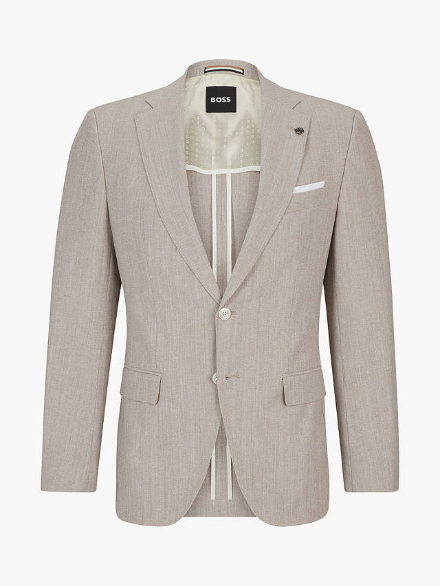 BOSS H-Hutson Wool Blend Slimt Fit Suit Jacket, Medium Beige