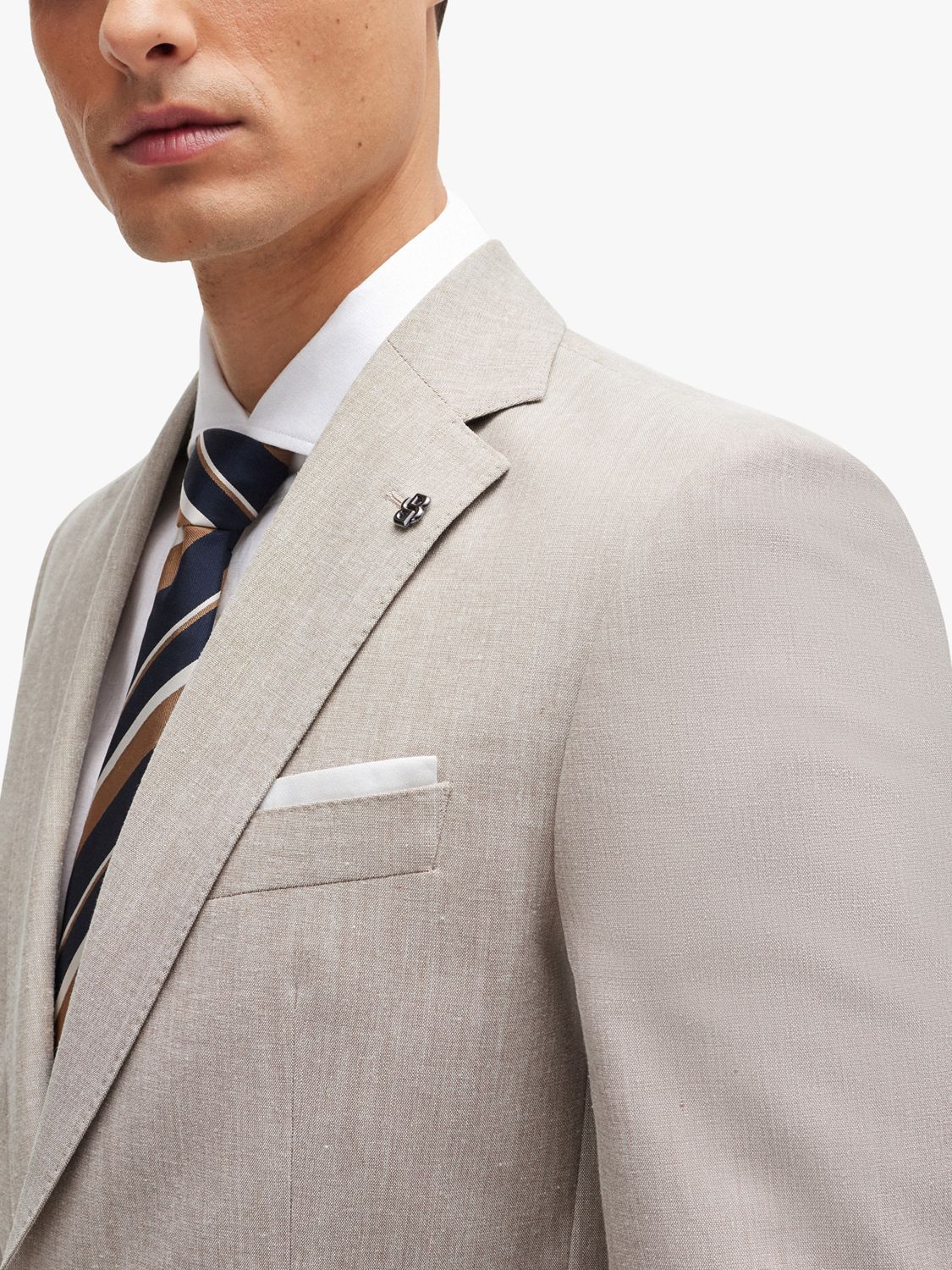 Buy BOSS H-Hutson Wool Blend Slimt Fit Suit Jacket, Medium Beige Online at johnlewis.com