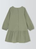 John Lewis Kids' Button Back Frill Dress, Green