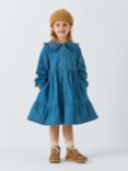 John Lewis Kids' Denim Tiered Shirt Dress, Denim Blue