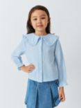 John Lewis Kids' Seersucker Stripe Shirt, Light Blue