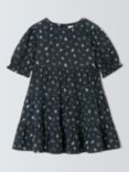 John Lewis Kids' Seersucker Floral Dress, Blue Ink