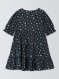 John Lewis Kids' Seersucker Floral Dress, Blue Ink