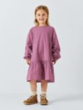 John Lewis Kids' Jersey Ruffle Hem Dress, Pink Mauve