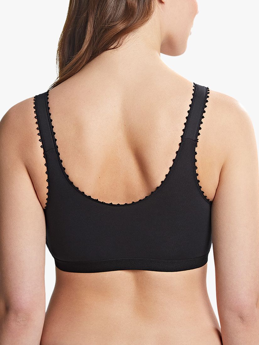 Buy Royce Comfi Front Fastening Cotton Blend Non-Wired Bra, Black Online at johnlewis.com