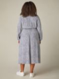 Live Unlimited Curve Leaf Print Shirred Waist Midaxi Dress, Grey/Multi, Grey/Multi