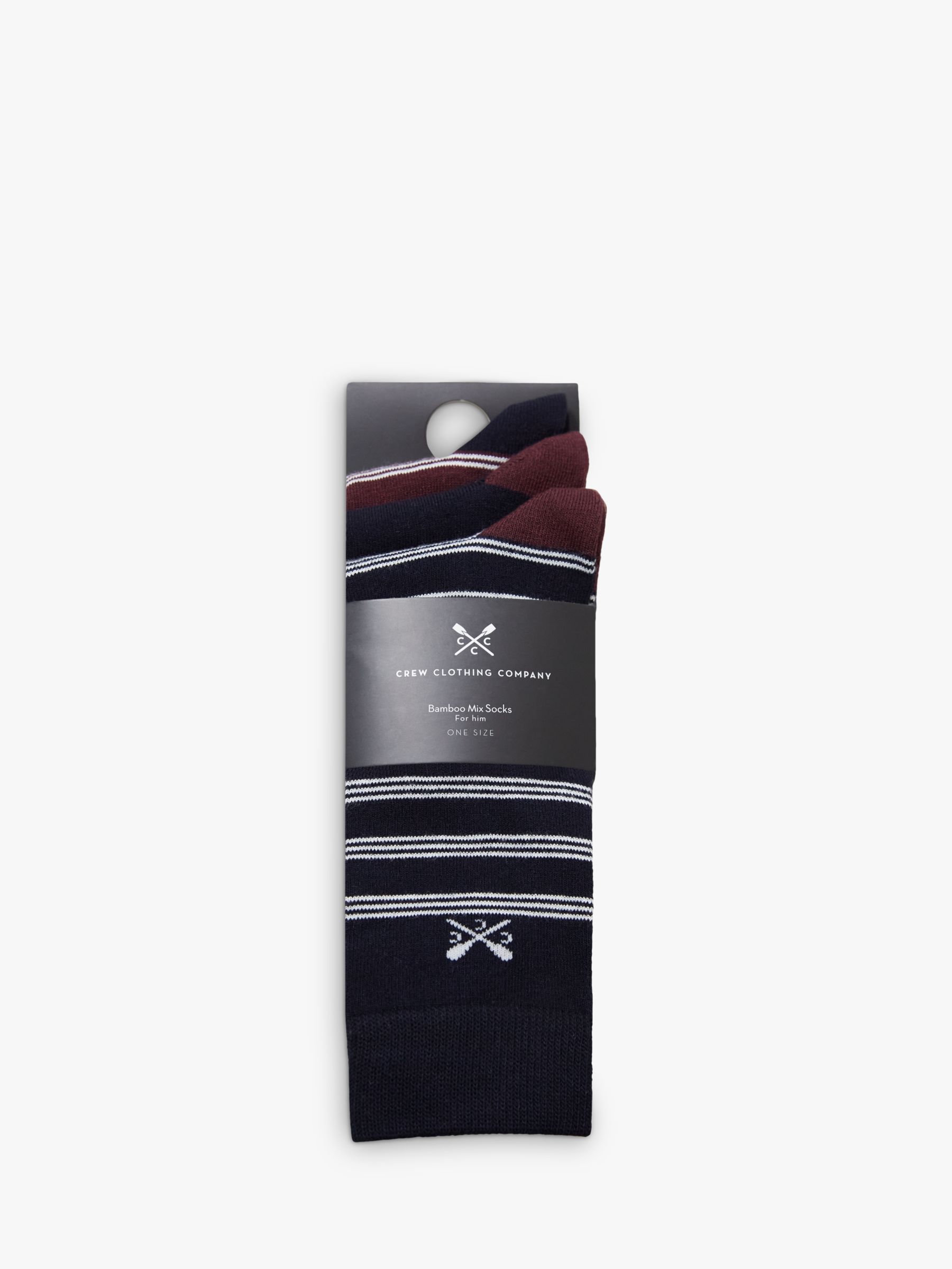 Buy Crew Clothing Three Pack Bamboo Socks, Pack of 3, Navy Blue Online at johnlewis.com