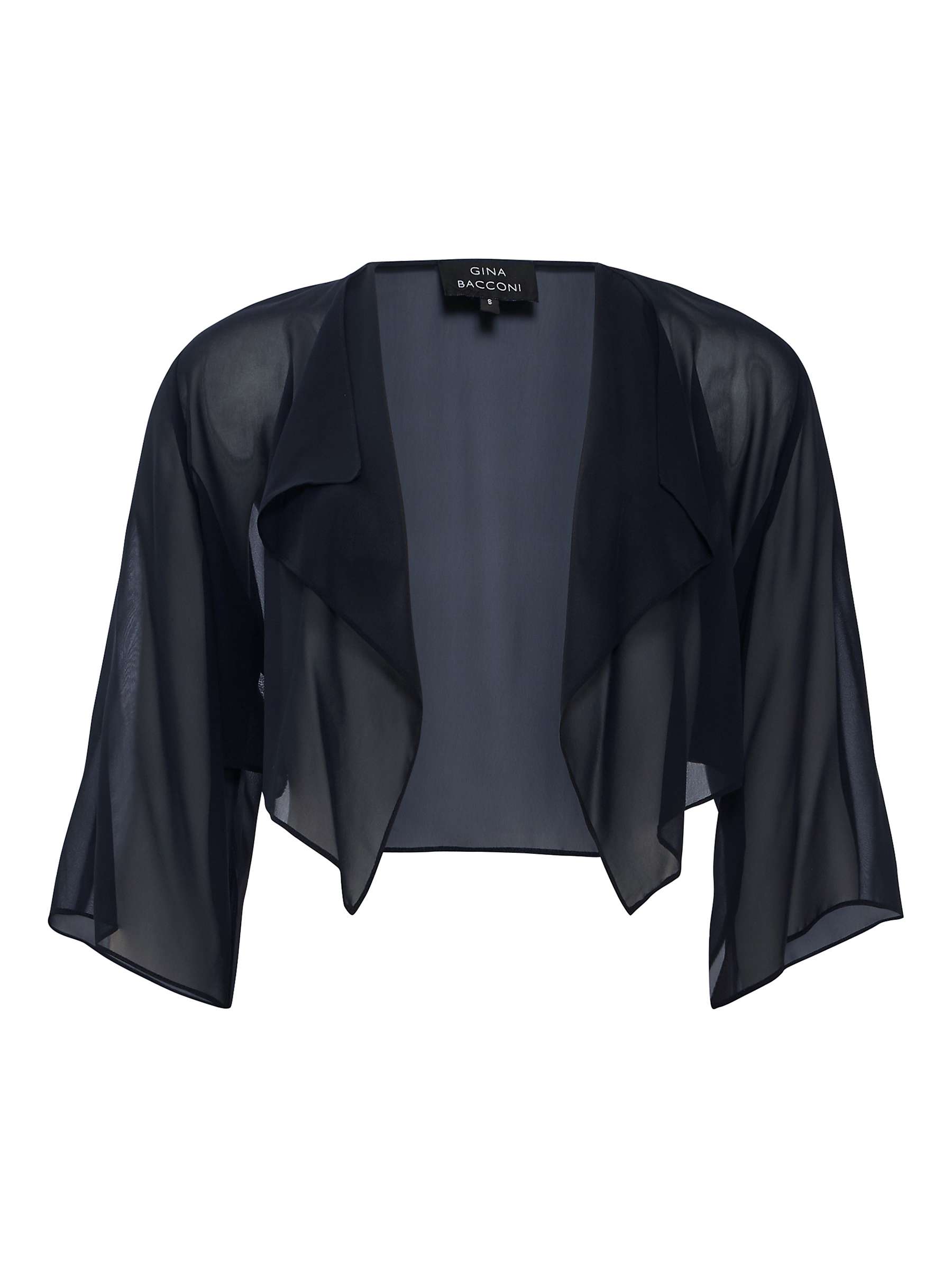 Buy Gina Bacconi Vivian Cropped Chiffon Jacket, Navy Online at johnlewis.com