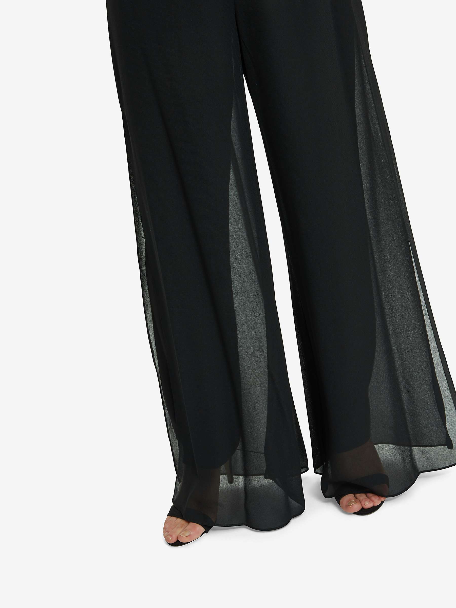 Buy Gina Bacconi Chiffon Wide Leg Trousers, Black Online at johnlewis.com