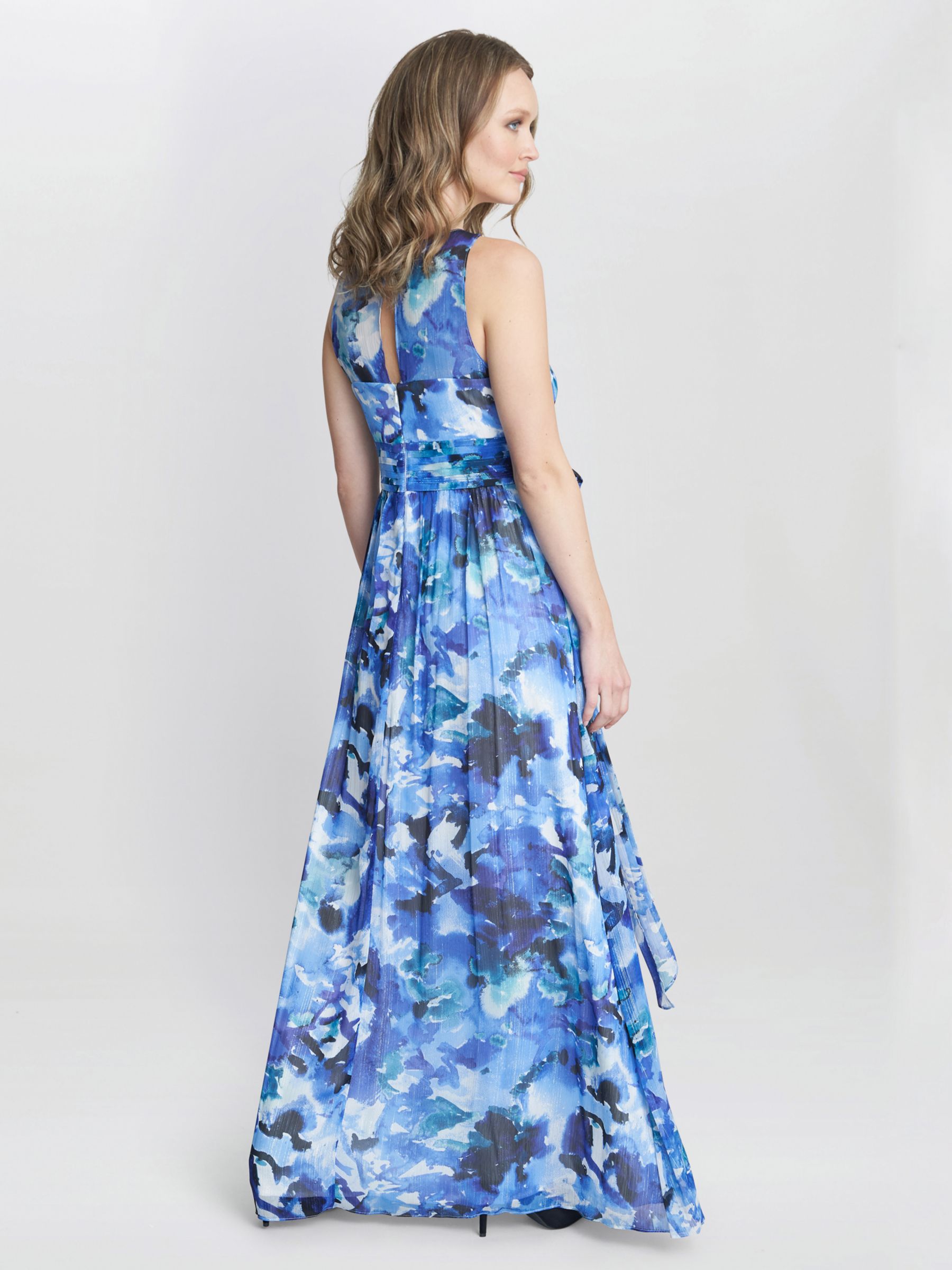 Buy Gina Bacconi Maria Maxi Printed Sleeveless Dress, Royal Blue Online at johnlewis.com