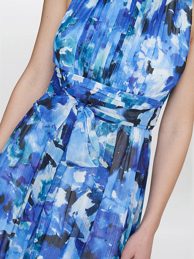 Gina Bacconi Maria Maxi Printed Sleeveless Dress, Royal Blue