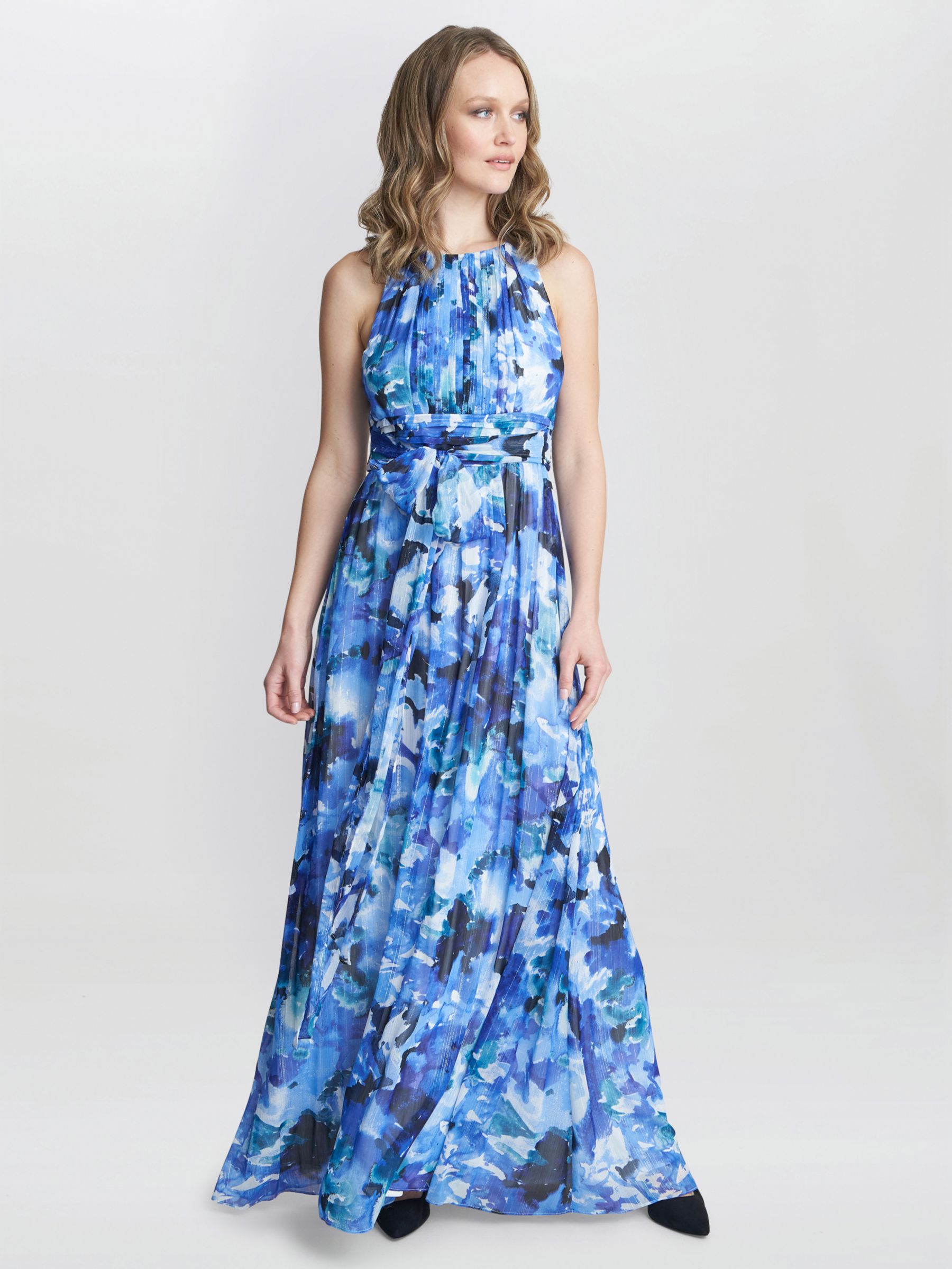 Buy Gina Bacconi Maria Maxi Printed Sleeveless Dress, Royal Blue Online at johnlewis.com