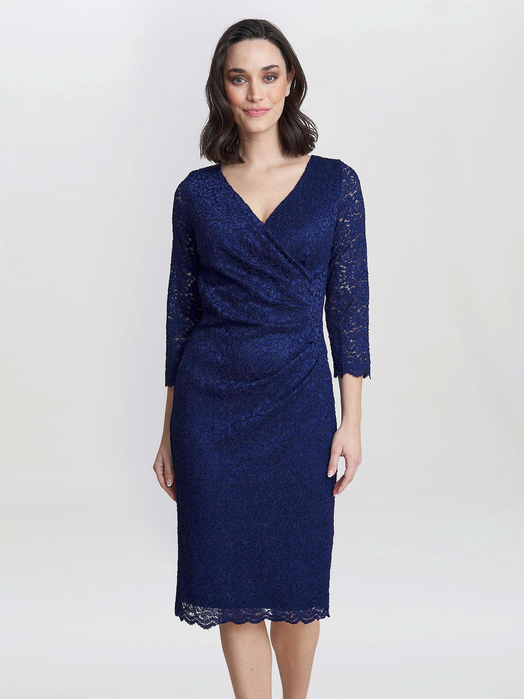 Buy Gina Bacconi Melody Lace Wrap Dress, Navy Online at johnlewis.com