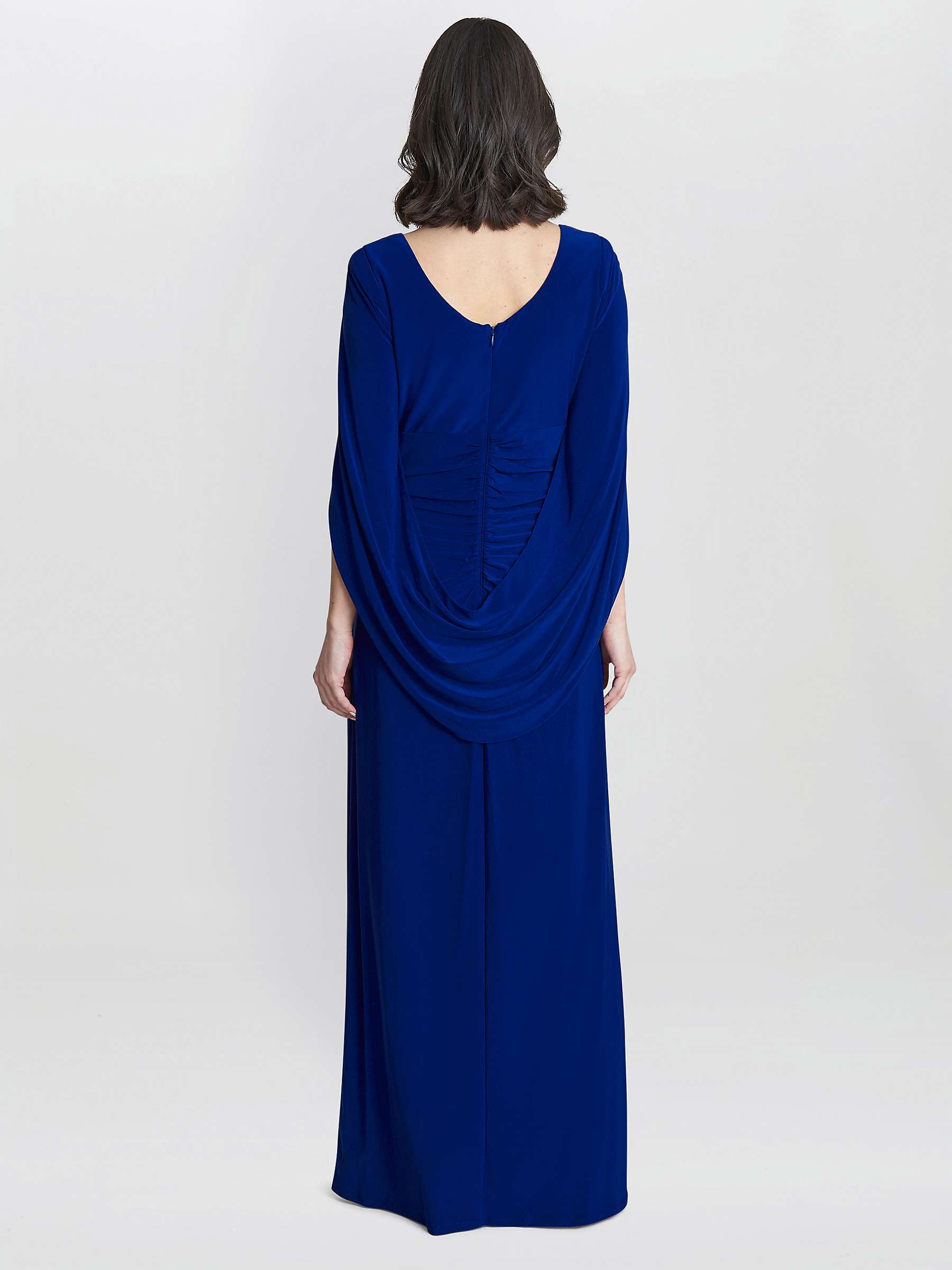 Buy Gina Bacconi Jenna Draped Back Shoulder Maxi Dress, Electric Blue Online at johnlewis.com
