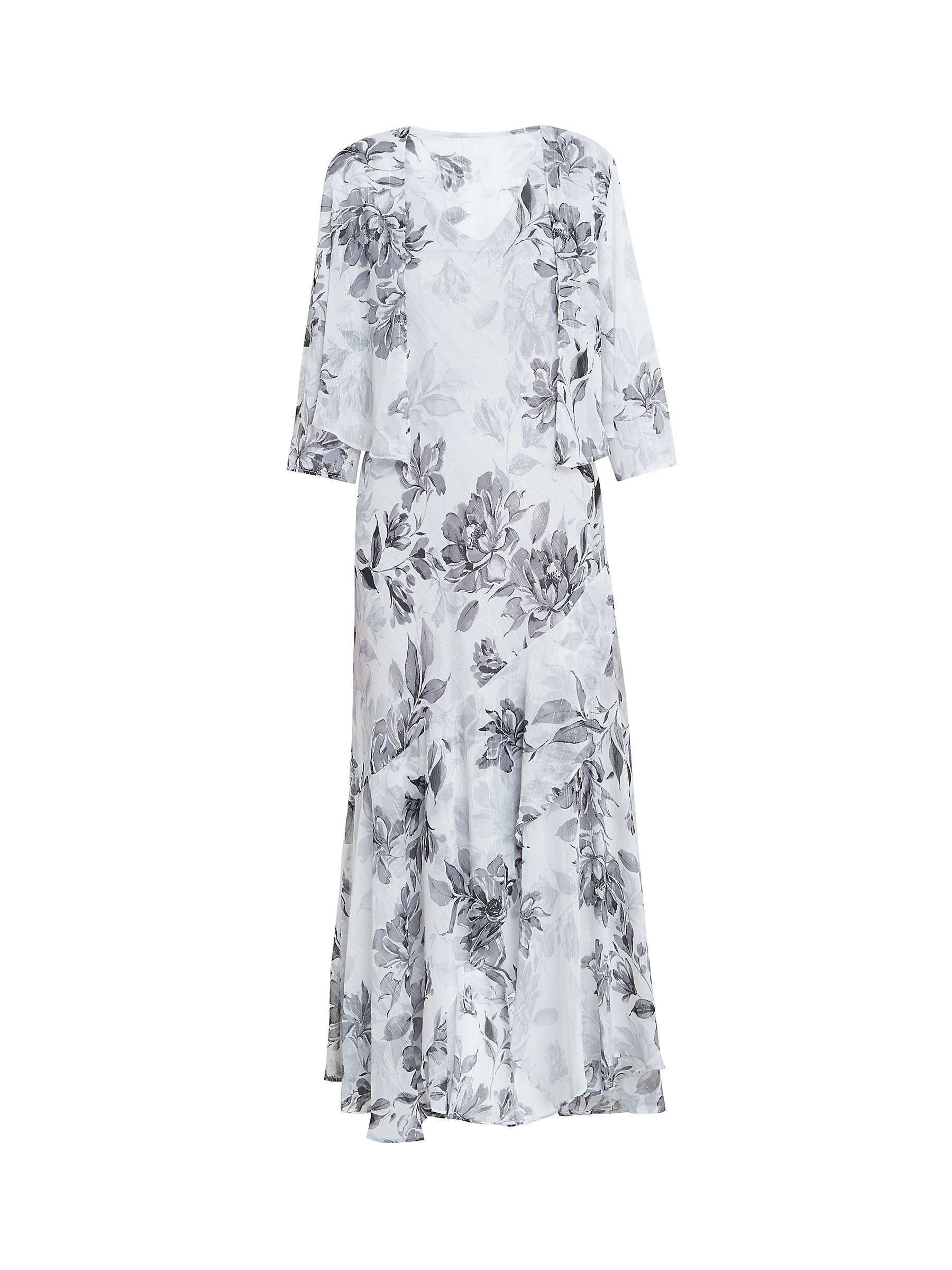 Buy Gina Bacconi Mandy Midi Printed Dress And Jacket, Black/Silver Online at johnlewis.com