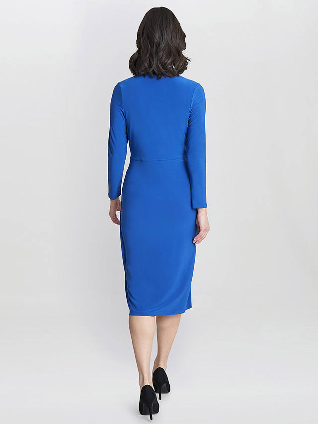 Gina Bacconi Gloria Jersey Wrap Effect Dress, Cobalt