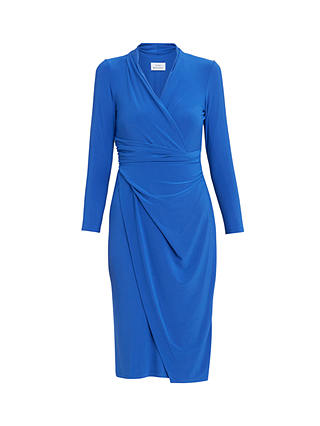 Gina Bacconi Gloria Jersey Wrap Effect Dress, Cobalt