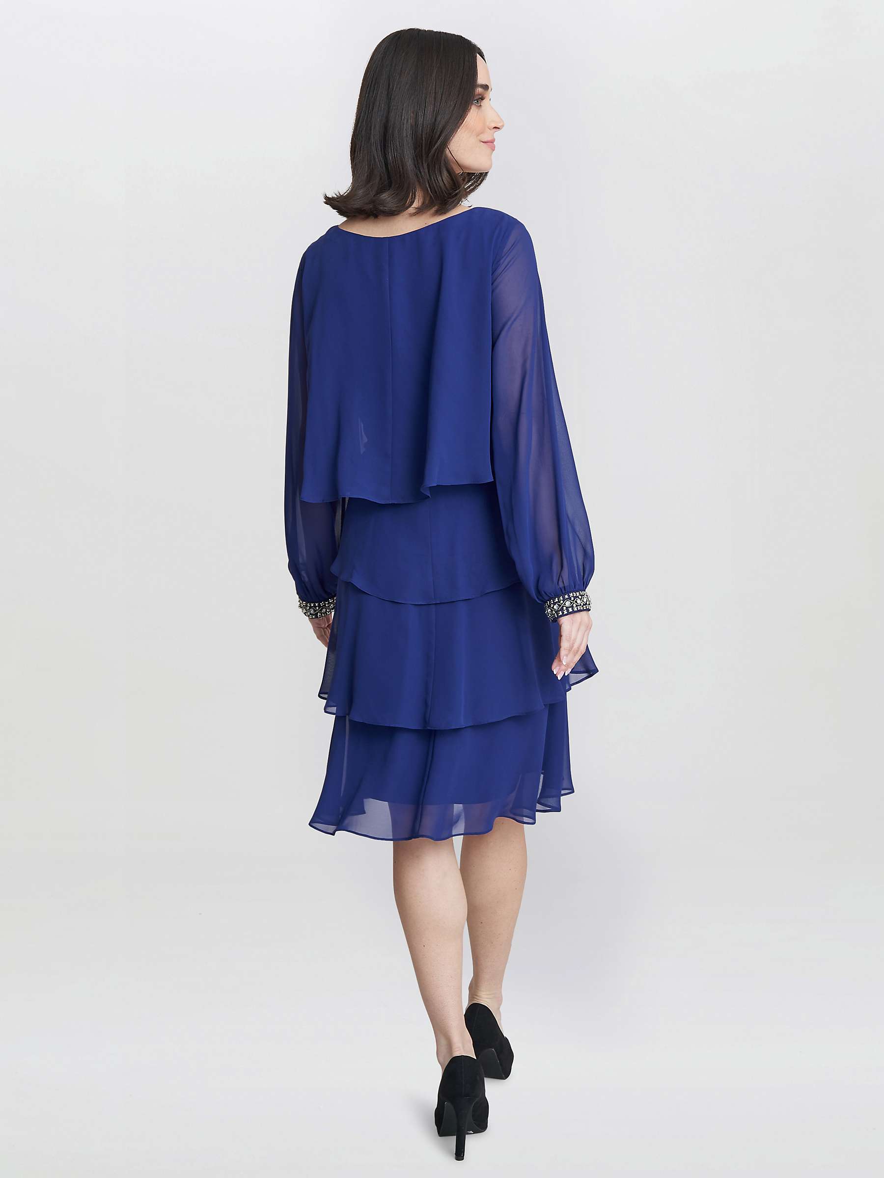 Buy Gina Bacconi Sakura Tiered Rhinestone Cuff Dress, Iris Online at johnlewis.com
