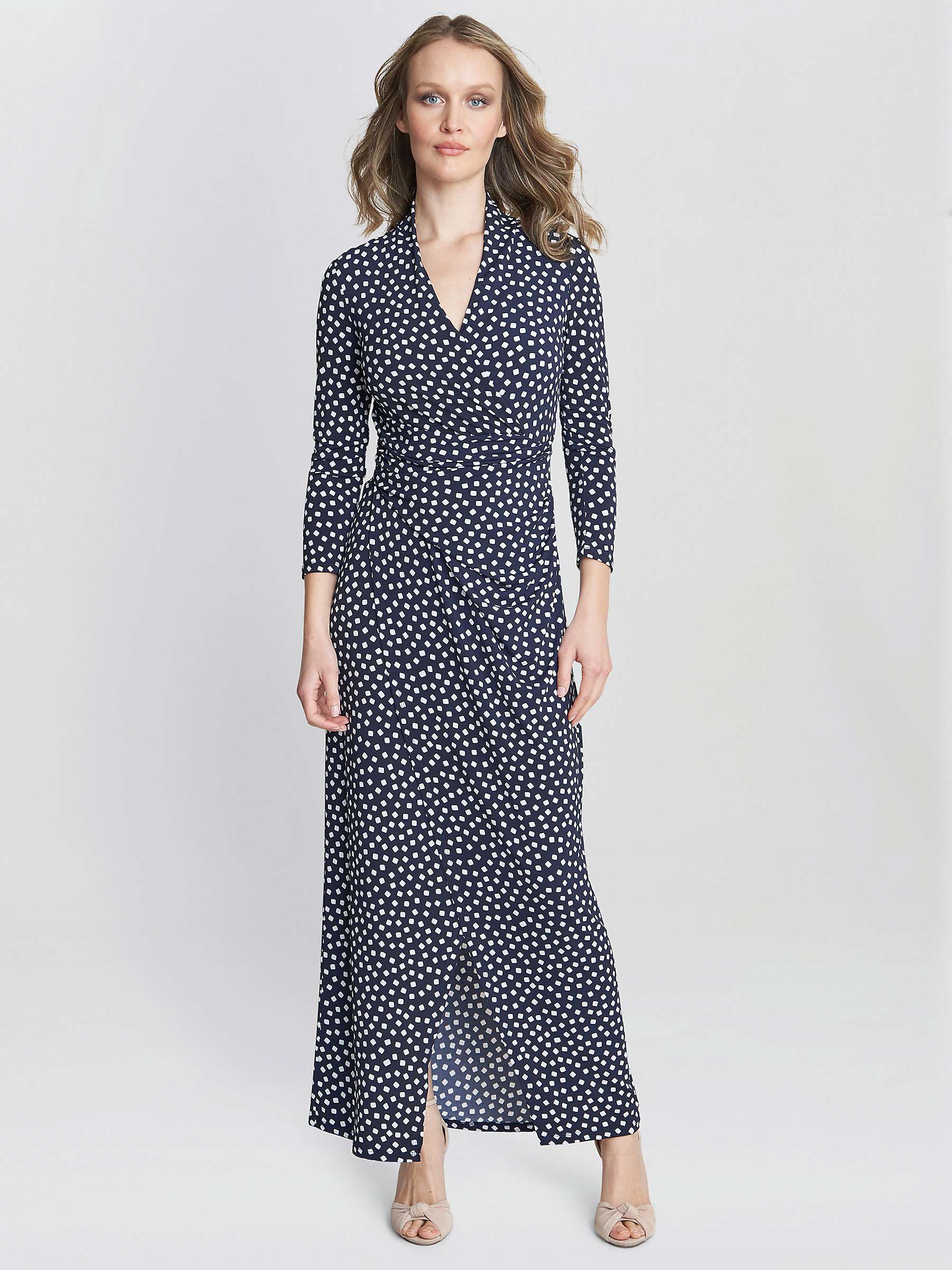 Buy Gina Bacconi Jackie Jersey Wrap Maxi Dress, Dark Navy/White Online at johnlewis.com
