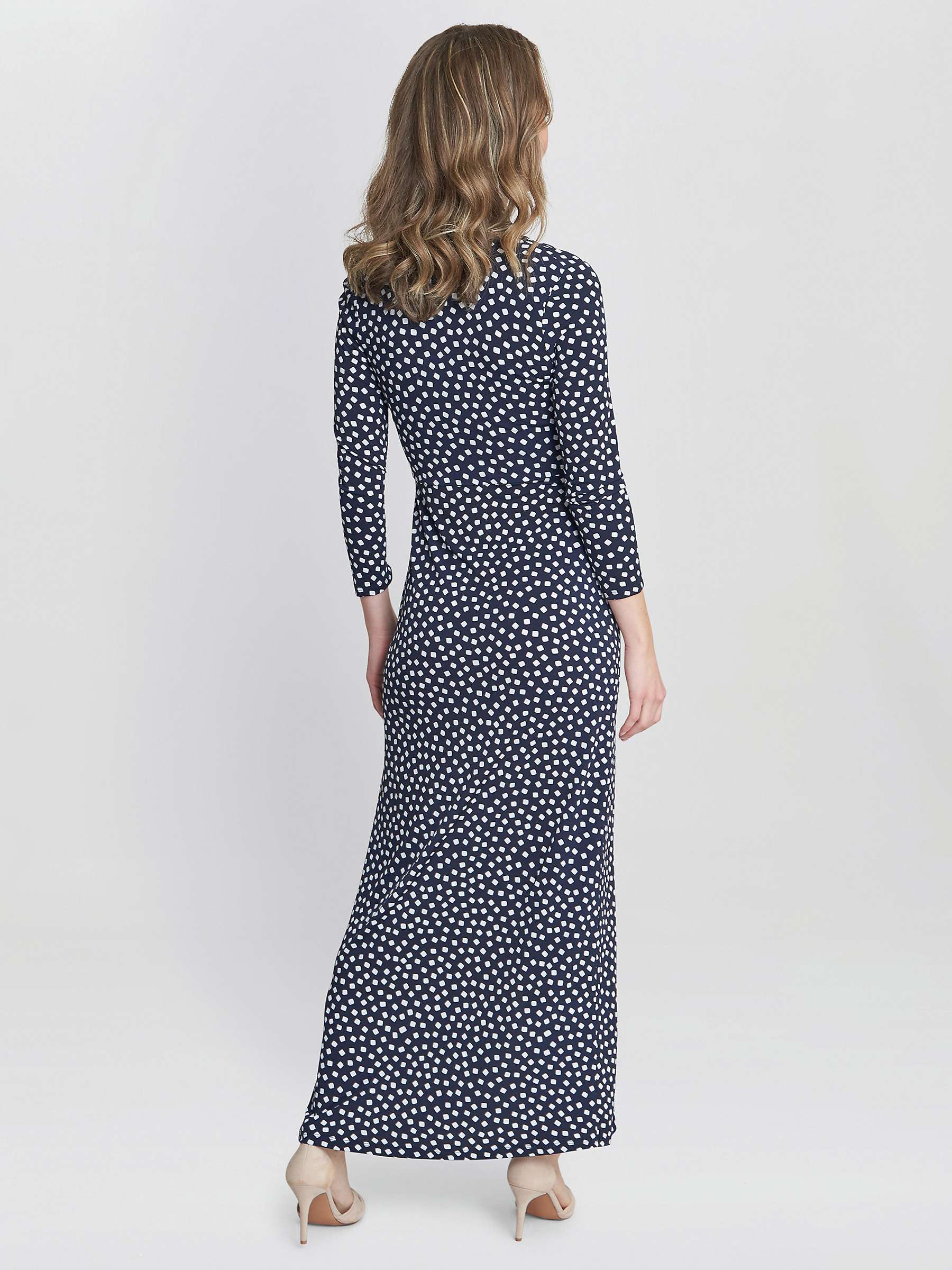 Buy Gina Bacconi Jackie Jersey Wrap Maxi Dress, Dark Navy/White Online at johnlewis.com