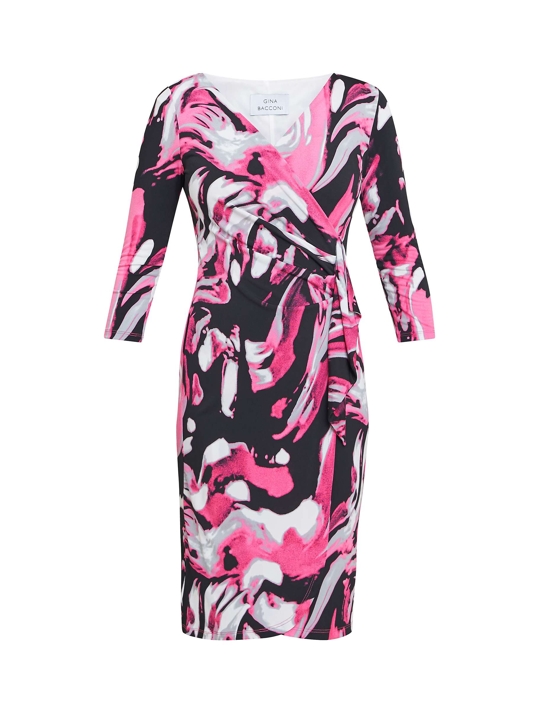 Buy Gina Bacconi Anabelle Printed Jersey Wrap Effect Dress, Pink/Multi Online at johnlewis.com