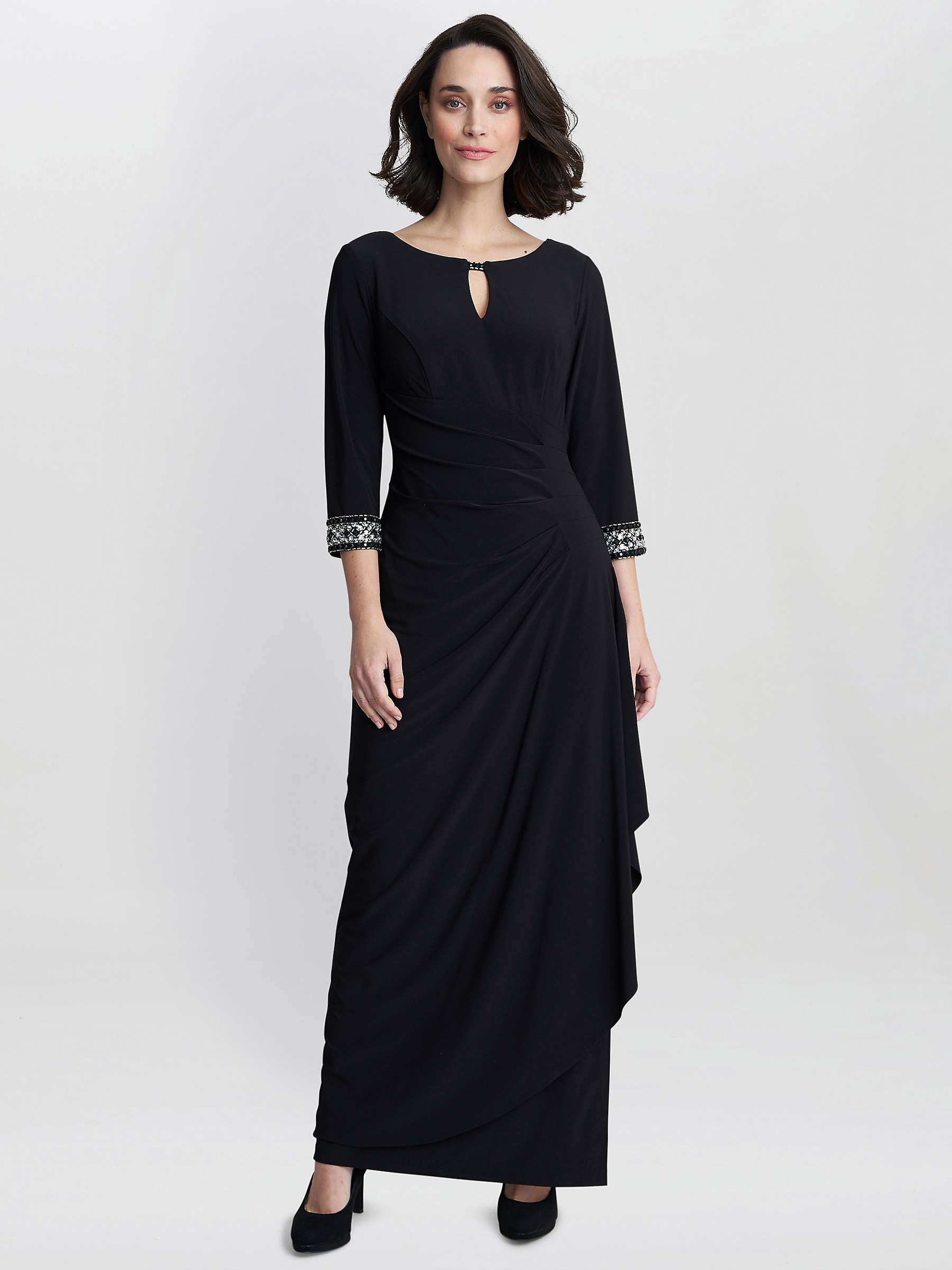 Buy Gina Bacconi Jean Embellished A-Line Maxi Dress, Black Online at johnlewis.com