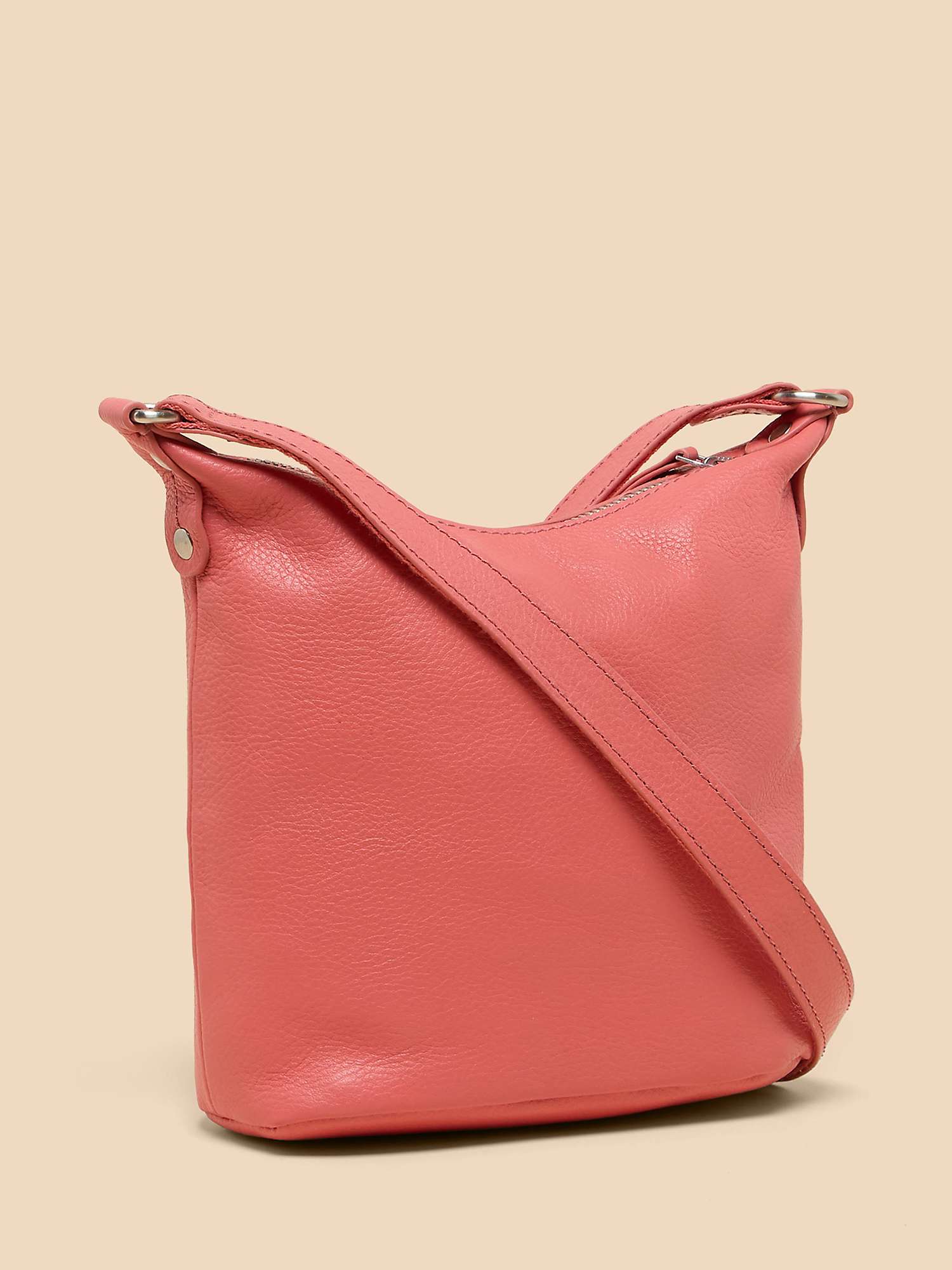 Buy White Stuff Mini Leather Crossbody Bag, Mid Coral Online at johnlewis.com