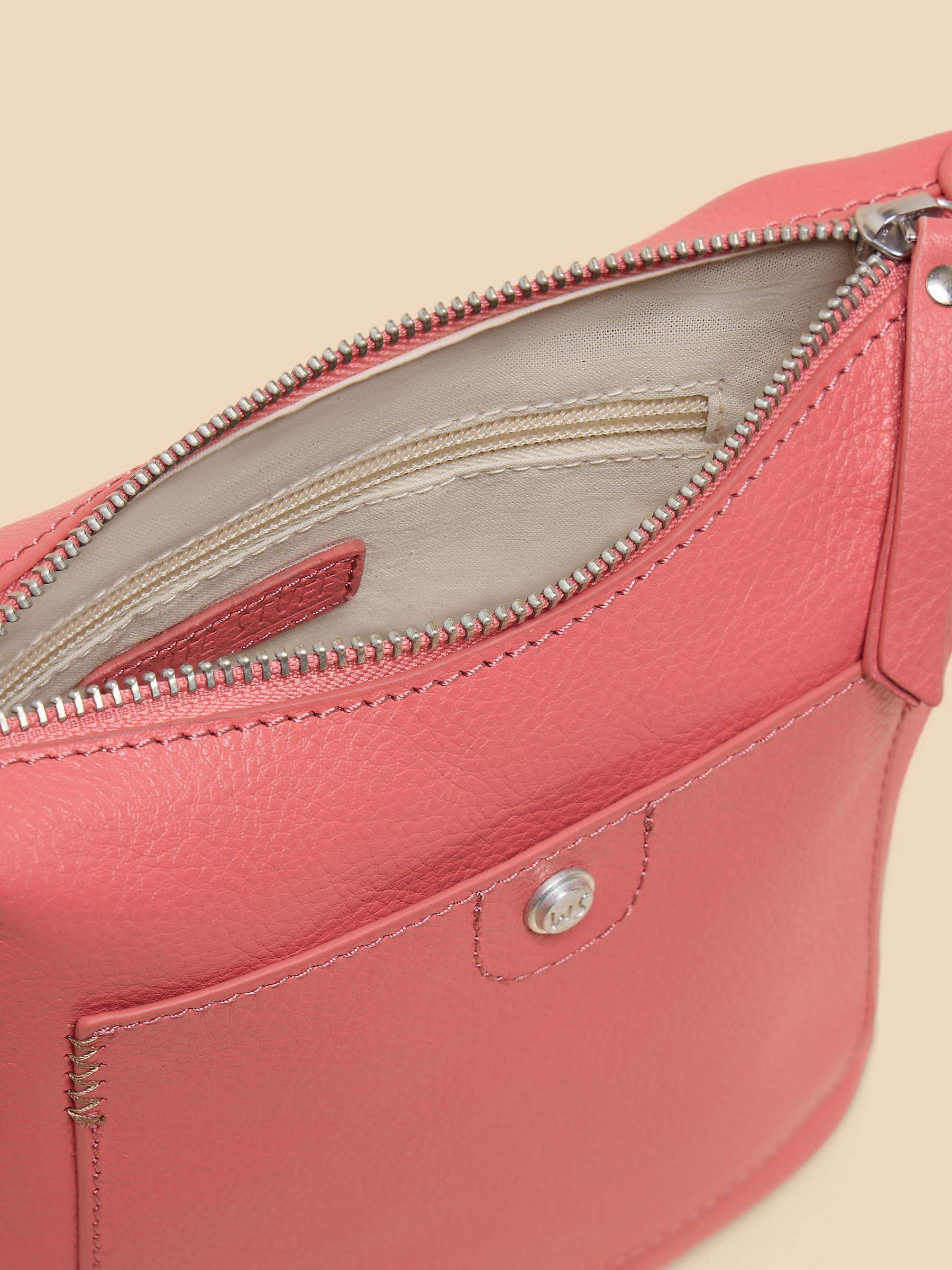 Buy White Stuff Mini Leather Crossbody Bag, Mid Coral Online at johnlewis.com