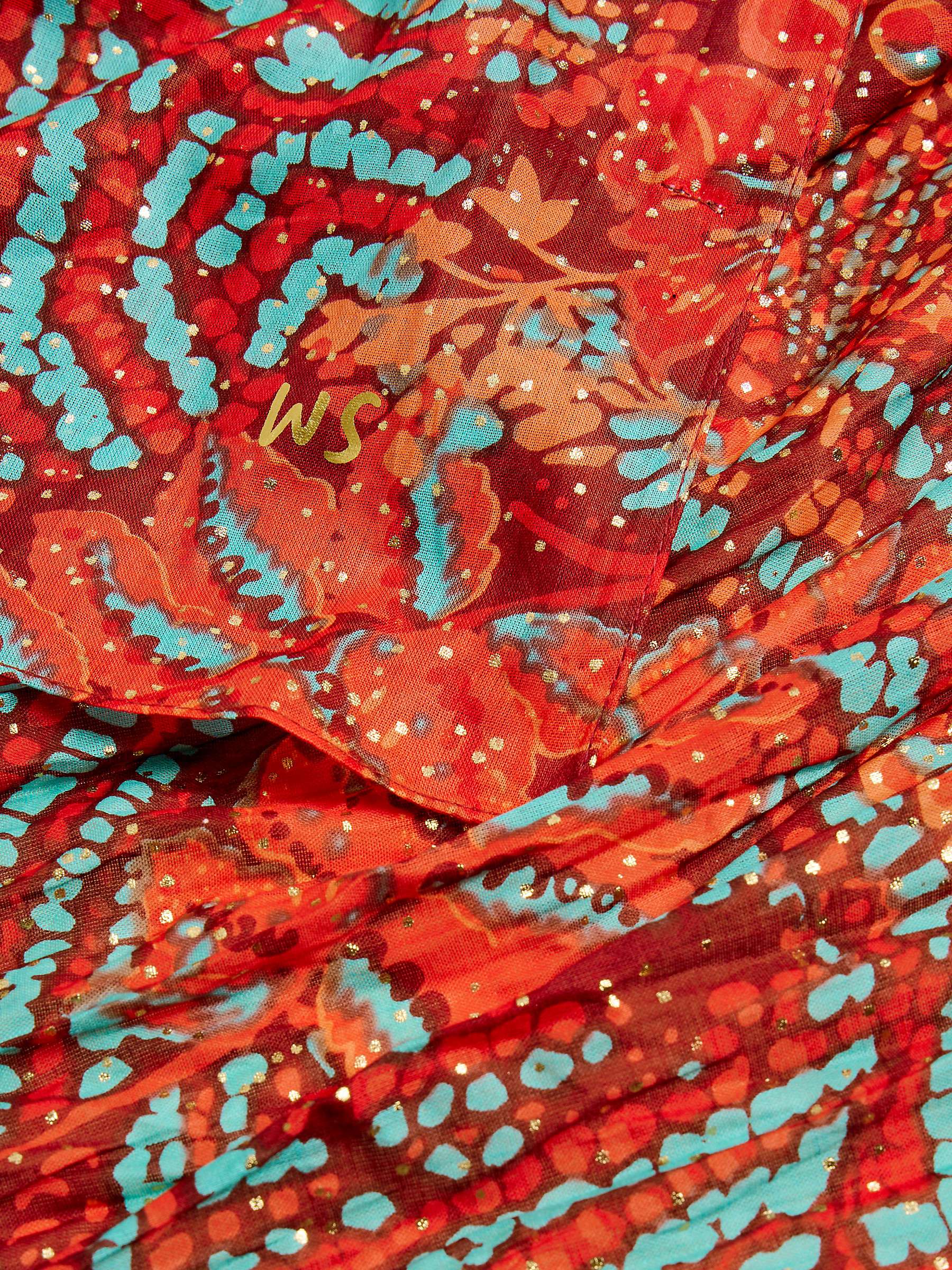 Buy White Stuff Abstract Print Cotton Scarf, Red/Multi Online at johnlewis.com