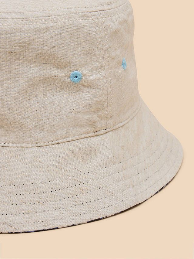 White Stuff Reversible Bucket Hat, Navy/Beige