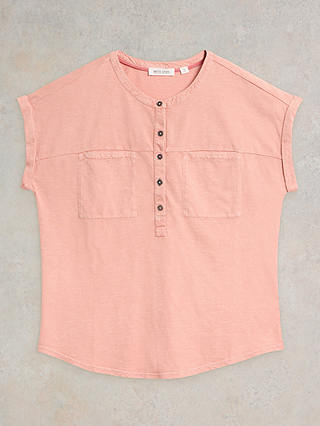 White Stuff Beth Cotton Jersey T-Shirt, Dusty Pink