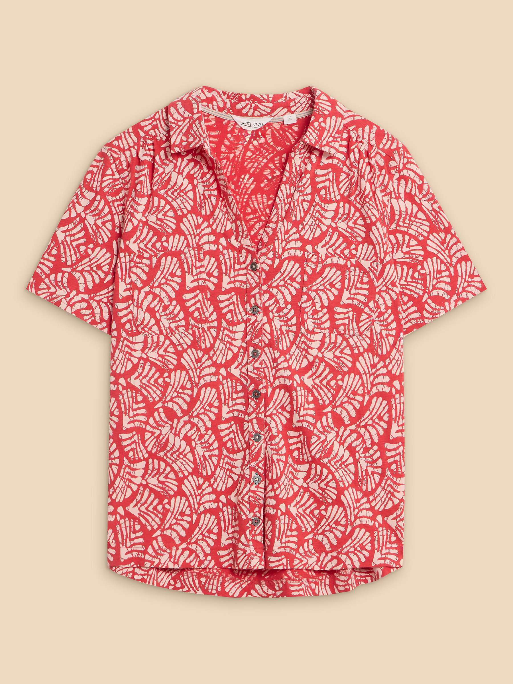 Buy White Stuff Penny Pocket Jersey Shirt, Red Online at johnlewis.com